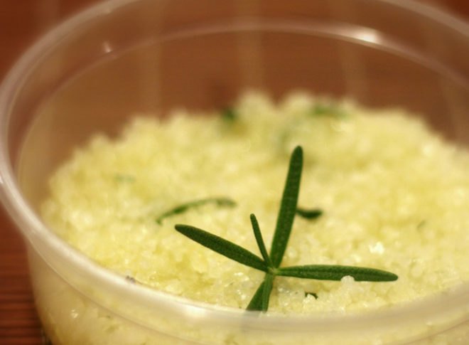 Mediterranean salt sugar olive oil scrub