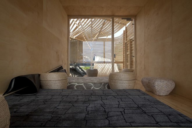 Pieta-Linda Auttila, WISA Wooden Design Hotel, wood, Helsinki, steam bending, birch, pine, local wood, flow, curved wood, Architecture, Daylighting, Green Materials