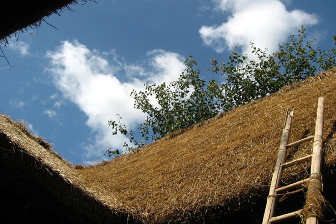 Pragrup, Bapagrama Stone House, thatched roof, local material, local artisans, India, school, recycled wood, Architecture, Green Materials, Recycled Materials, Recycling / Compost