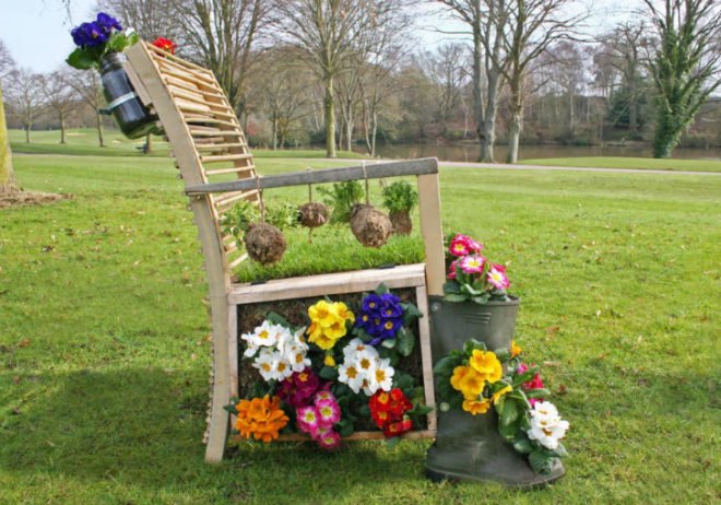 Recycled Garden Furniture, Bridgman, garden chair, gardening, recycled materials, upcycled materials