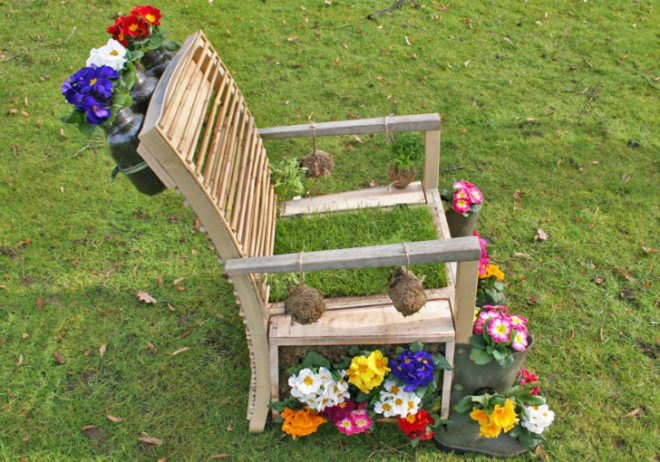 Recycled Garden Furniture, Bridgman, garden chair, gardening, recycled materials, upcycled materials