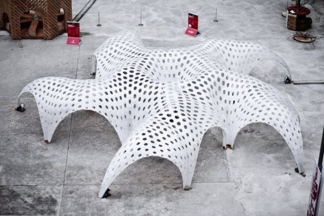 MATSYS, Shellstar Pavilion, spidery shellstar pavilion, temporary design, parametric modeling, Detour design festival, Hong Kong, China, sustainable design, eco-design, green design, urban design