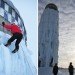 converted ice climbing wall, grain silo ice climbing, ice climbing, Iowa ice climbing, Don Briggs climbing wall, University of Northern Iowa, winter sports