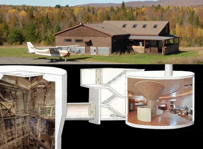 green design, eco design, sustainable design, silo home, converted missile silo, saranac new york, Gregory Gibbons, Bruce Francisco, Cold War missle silo, mountain lodge, apocalyptic home