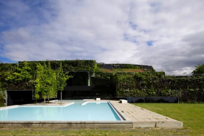 VenhoevenCS Architects, SportPlaza Mercator, Amsterdam, vertical gardens, fortress, green roof, living wall, greenery, urban design, sustainable design, eco-design, sports complex, The Netherlands, daylighting, Skylights,