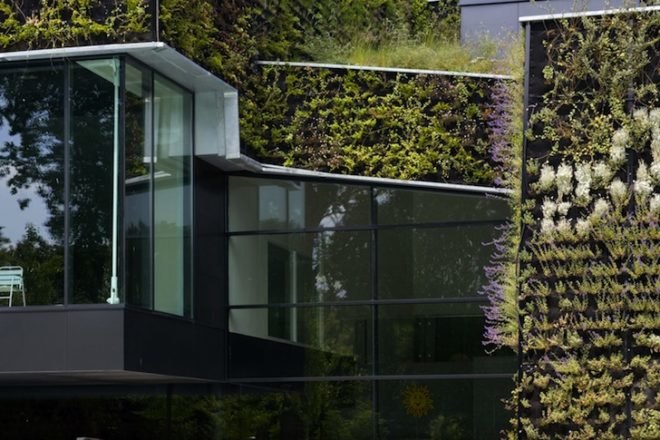 VenhoevenCS Architects, SportPlaza Mercator, Amsterdam, vertical gardens, fortress, green roof, living wall, greenery, urban design, sustainable design, eco-design, sports complex, The Netherlands, daylighting, Skylights,
