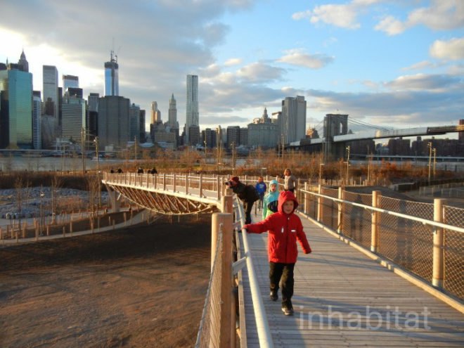 brooklyn bridge, brooklyn bridge park, Brooklyn Heights, nyc bridges, regina myer, squibb park, squibb park bridge, squibb park pedestrian bridge, ted zoli, brooklyn bridge park new bridge, green design, pedestrian bridges, hntb