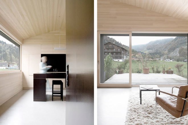 Sven Matt architects, prefab, Gudrun House, Austria, architecture, prefab wood, natural light