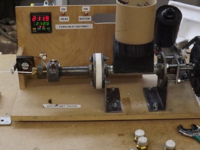 The Lyman Filament Extruder, Hugh Lyman Filament Extruder, 3D printing, 3D printer, Desktop Factory Competition, cheap 3D printing, Hugh Lyman patent, 3D printing technology, open-source design, 3D Printer filament, resin pellets, Maker Education Initiative, Inventables