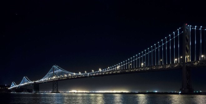 the bay lights, leo villareal, led, green art, eco art, led lighting, bay bridge, san francisco, bay bridge lighting installation, sustainable design, green design, energy-efficient lighting, green lighting, light emitting diode, led art, bay area, led light installation