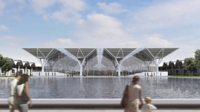 Tianjin Exhibition Center, gmp Architekten, tianjin, exhibition center, daylighting, convention center, china