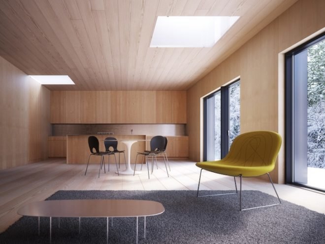 Tind, Norway, Sweden, Milan Design Week 2013, Claesson Koivisto Rune, Peter Guthrie, Fiskerhdenvillan, prefabricated design, daylighting, pitched roof, open floor plan, green design, sustainable design, eco-design, timber