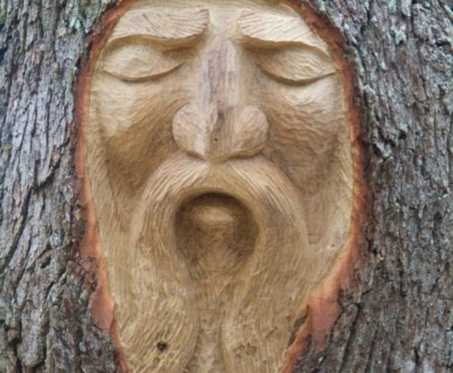 tree spirits, keith jennings, carve, oak, tree, portrait, st simons island, georgia, sailor, commission