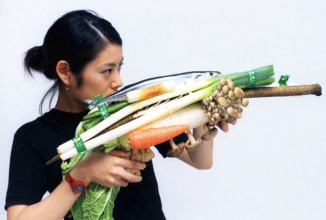 Sustainable Food, Art, Recycling / Compost, Tsuyoshi Ozawa, Vegetable Weapons, local vegetables, Japanese art