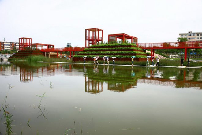 Turenscape, regenerative landscape design, garbage dump, low-maintenance, Tianjin, china, rainwater recycling, native plants, Botanical, Green renovation