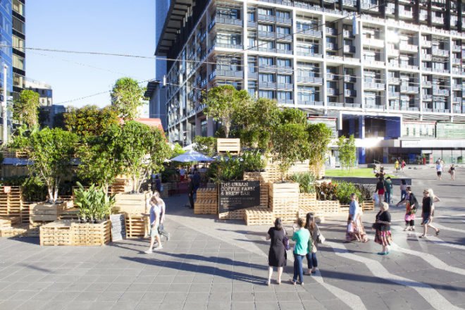 Urban Coffee Farm, Hassell, melbourne, pop up cafe, shipping pallets, melbourne food & wine festival, urban farm