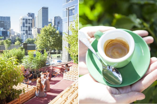 Urban Coffee Farm, Hassell, melbourne, pop up cafe, shipping pallets, melbourne food & wine festival, urban farm