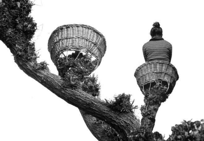 green design, eco design, sustainable design, Veronka Aszalai, Living Furniture, tree furniture, woven branch chair, Hagyaros Village, Hungary