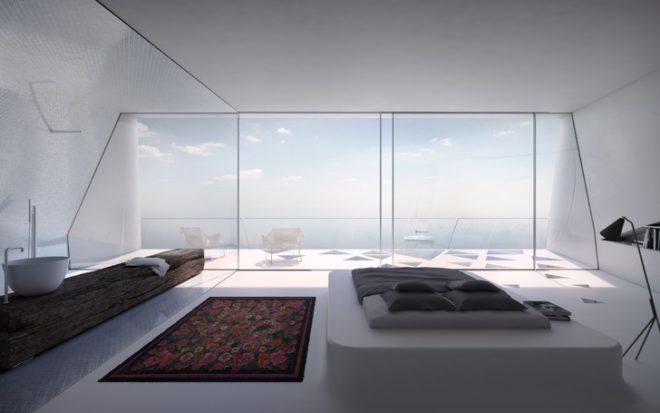 Greece, coastal home, holiday home, solar-powered, Villa F, Hornung & Jacobi, sustainable design, prefab design, green design, eco-design, Villa F, holiday home, solar power, skylights, natural cooling, chimney effect