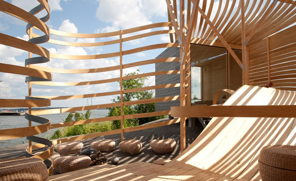 Pieta-Linda Auttila, WISA Wooden Design Hotel, wood, Helsinki, steam bending, birch, pine, local wood, flow, curved wood, Architecture, Daylighting, Green Materials