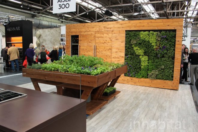 miele, eco walls, ecowalls, kitchen herb garden, green wall, edible greens, edible wall, planted wall, vertical garden, architectural digest home show, green appliances, green design, eco design, sustainable design