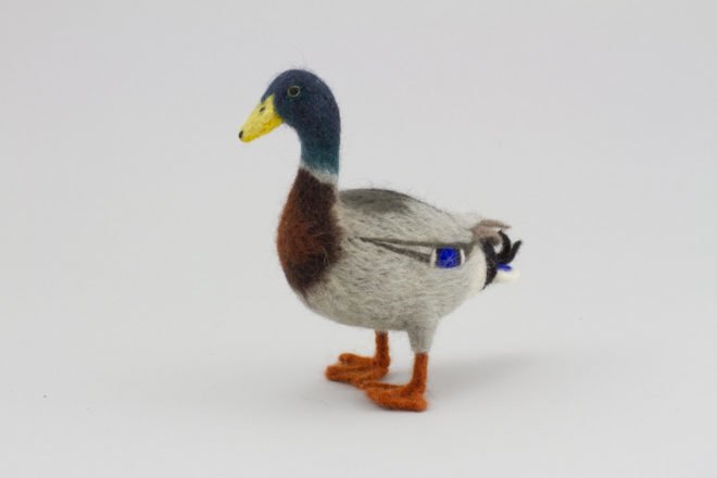Kiyoshi Mino felt animal sculptures, OCLCO, Illinois, Lucky Duck Farm, taxidermy, wool, eco, nature