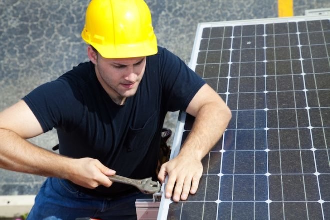 renewable energy, wind turbines, solar cells, biomes, cycling, cycling superhighways, hybrid buses, public transportation, energy efficiency, new builds, retrofit old buildings, insulation, green jobs, green economy