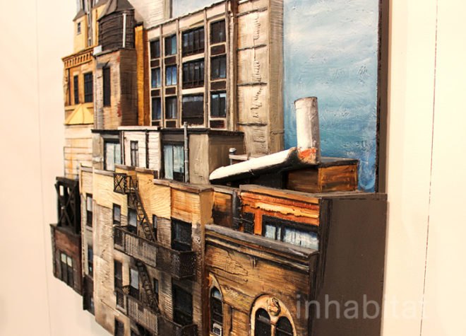 heather kocsis, wooden art, green art, reclaimed wood, reclaimed wood art, recycled art, eco art, sustainable art, 3d art, miniature new york, diorama, heather kocsis art, miniature art
