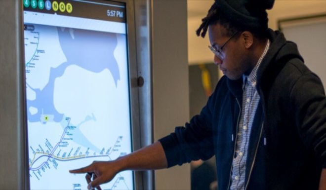 mta, nyc mta, touch screen subway map, barclays center, paul j fleuranges, digital out of home technology, interactive subway maps, control group, nyc payphones, nyc interactive subway map, cbs outdoor, subway map kiosks, grand central station, penn station, bowling green