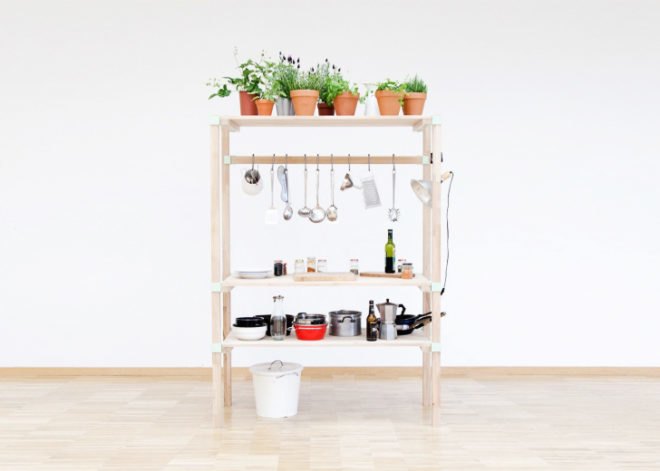Johannes Häuser, multifunctional furniture, Klopf Klopf, no glue no screws, germn design, Kitchen Unit, Desk, Wardrobe, DIY, green furniture, Transforming Furniture