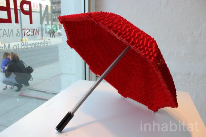 Nathan Sawaya, LEGO, lego art, lego sculptures, openhouse gallery, lego design, lego dog, dean west, new york lego art, green design, eco design, legos, lego umbrella