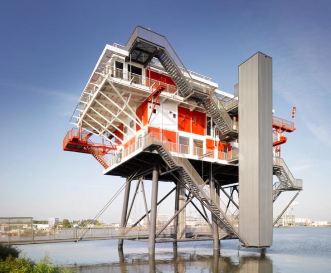 Concrete, REM-Island, Dutch Pirate Radio, sea platform, restaurant, Amsterdam, Architecture, Daylighting, Recycled Materials