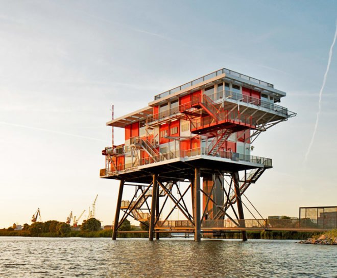 Concrete, REM-Island, Dutch Pirate Radio, sea platform, restaurant, Amsterdam, Architecture, Daylighting, Recycled Materials