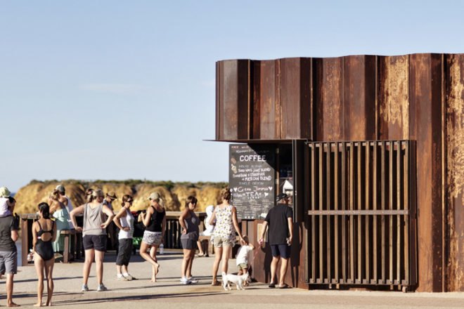 Third Wave Kiosk, Tony Hobba Architects, Australia, beach kiosk, recycled sheet piling, Tony Hobba