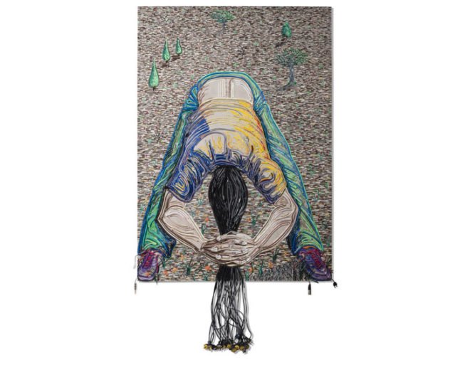 federico uribe, conectado, electrical wires, repurposed, upcycle, painting