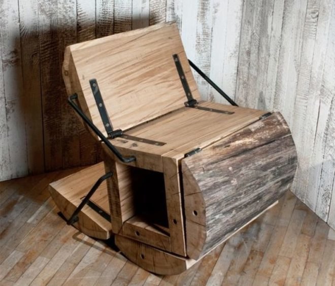 waste less chair, Architecture Uncomfortable Workshop , log chair, recycled wood chair, green furniture, eco furniture, recycled logs, log furniture