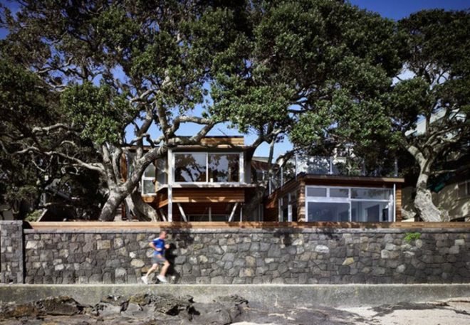 Bossley Architects, New Zealand, Thorne Bay House, Sustainable Home, Beach House, Architecture, Treehouse