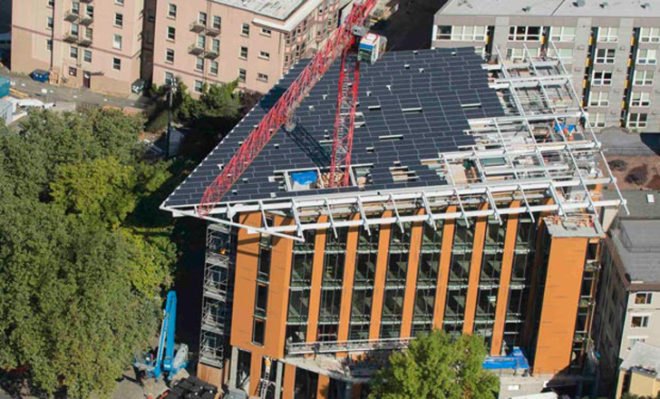 green design, eco design, sustainable design, Bullitt Center, Greenest commercial building in the world, solar powered office, rain harvesting system, solar power seattle, composting toilet, geothermal well, FSC wood frame building