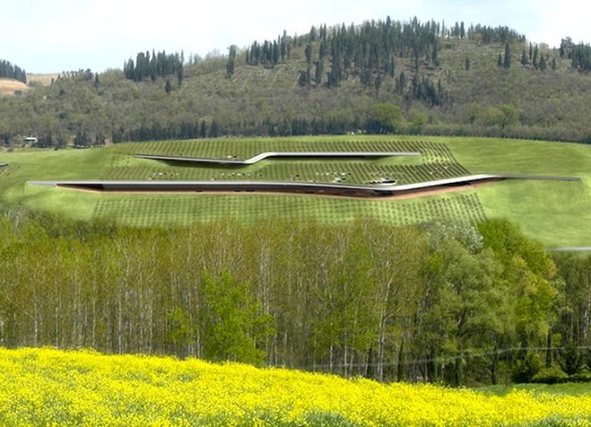 Archea Associati, Antinori Winery, vineyard, Florenc, Siena, Green roof, rooftop vineyard, cultivatable roof, vegetated roof, green design, sustainable design, eco-design, historic vineyard