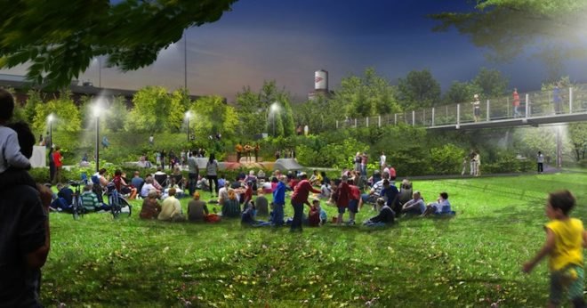 urban park, green transportation, Chicago, sky park, elevated park, green lung, green artery, Mayor, High Line, railway trestle, railway park, Bloomingdale Park and Trail, sustainable design, urban design, eco-design