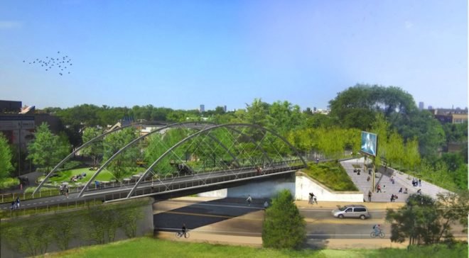 urban park, green transportation, Chicago, sky park, elevated park, green lung, green artery, Mayor, High Line, railway trestle, railway park, Bloomingdale Park and Trail, sustainable design, urban design, eco-design