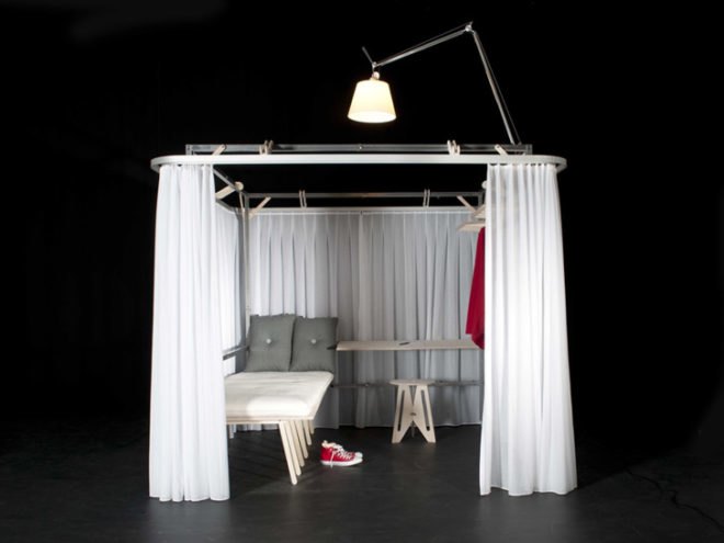 green design, eco design, sustainable design, Milan Design Week, Hotello, Roberto de Luca, Antonio Scarponi, Das konzept, portable office space, pop up office space, pop up hotel room, modular office space, foldable hotel room