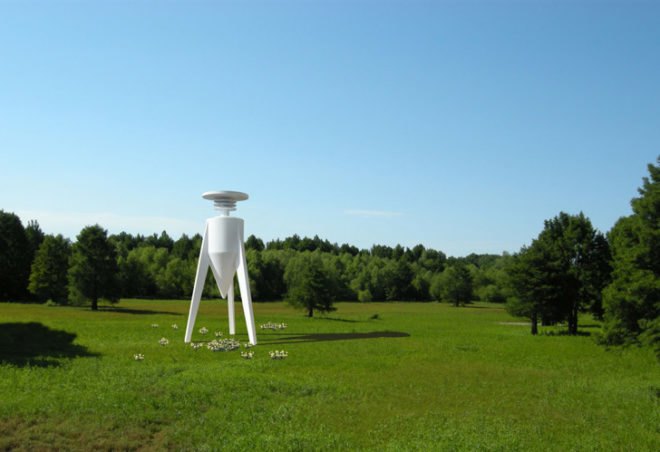 Solar-powered Eco-Seed Sowing Machines, Michael Jantzen, art, environmental destruction, environmental degradation signs, solar power, solar-powered art, global pollution levels, green design
