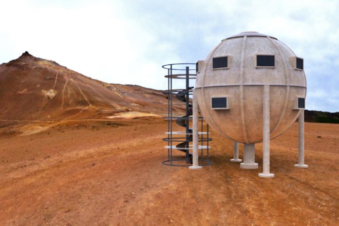 Ekinoid Copper Model, the ekinoid project, disaster-proof design, prefab housing, spherical house, pod house