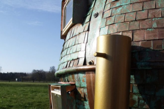 Ekinoid Copper Model, the ekinoid project, disaster-proof design, prefab housing, spherical house, pod house