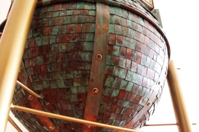 Ekinoid Copper Model, the ekinoid project, disaster-proof design, prefab housing, spherical house, pod house
