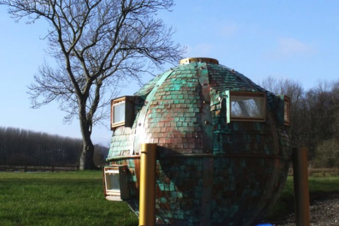 Ekinoid Copper Model, the ekinoid project, disaster-proof design, prefab housing, spherical house, pod house