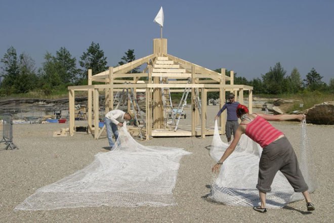 Encore Heureux, pop-up, yurt, Chinoiserie, Bordeaux, botanic garden, temporary architecture, Architecture, Daylighting, Air quality