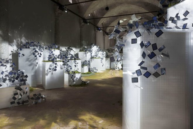 Energetic Energies Installation, Panasonic Installation Milan, Akihisa Hirata Panasonic installation, Milan Design Week 2013, solar power, solar panels, solar-powered installation, solar art, exhibition solar power