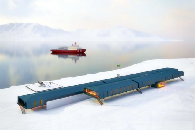 Comandante Ferraz Antarctic Station, Brazilian Antarctica, Estudio 41, green design, sustainable design, eco design, science, research, Antarctic, Keller Peninsula, prefabricated design, weather proof, clean energy, clean tech, solar power, wind power, thermal loss, conservation, wildlife
